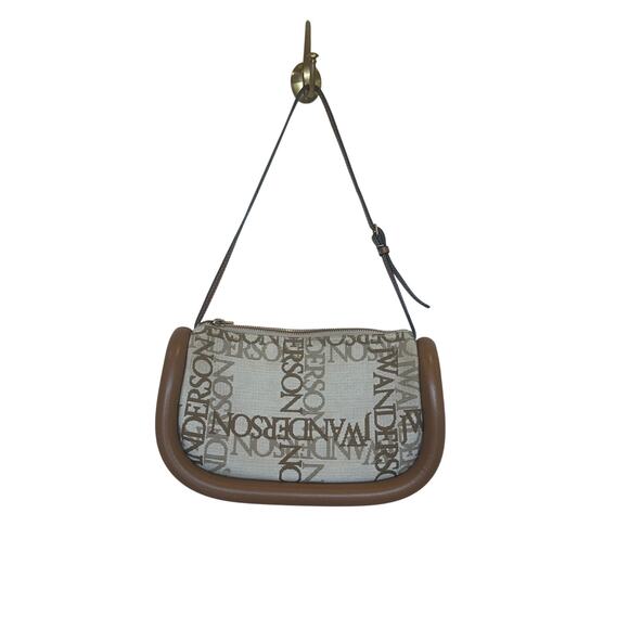 J.W. Anderson Logo Bumper Moon Shoulder Bag  Designer Luxury Neutral 9x7x1 $850 - Picture 6 of 13